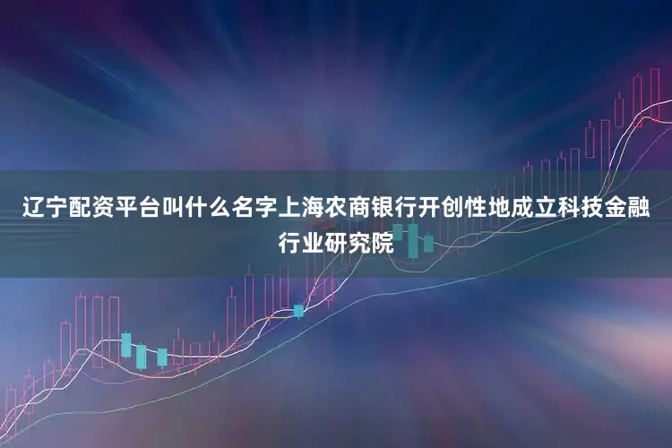 辽宁配资平台叫什么名字上海农商银行开创性地成立科技金融行业研究院