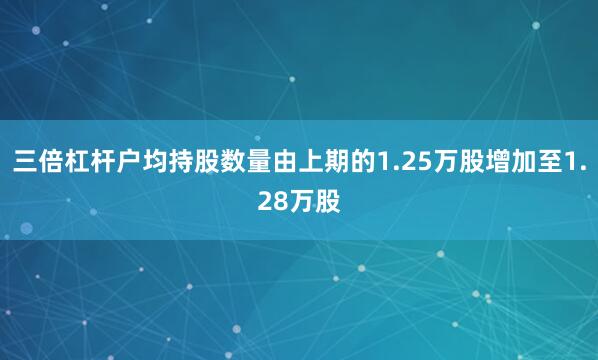 三倍杠杆户均持股数量由上期的1.25万股增加至1.28万股